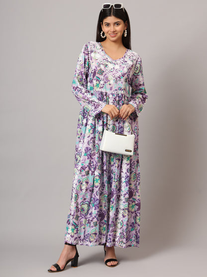 Hand Embroidered Lucknowi Chikankari  Printed Mulmul Cotton Jalabiya-AL3936