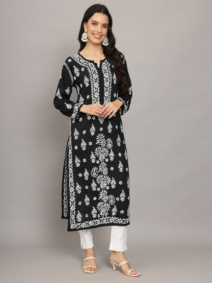 Women Chikankari Hand Embroidered Modal Kurta -AL4042